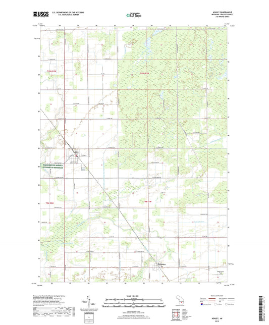 Ashley Michigan US Topo Map Image