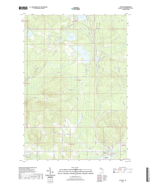Atlanta Michigan US Topo Map Image