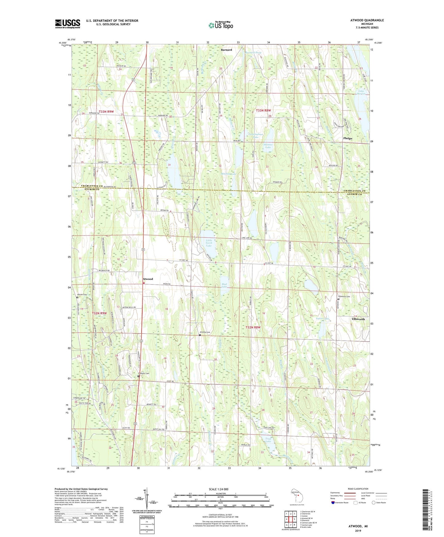 Atwood Michigan US Topo Map Image