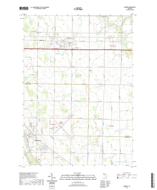 Auburn Michigan US Topo Map Image