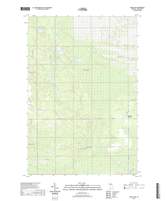 Auger Lake Michigan US Topo Map Image