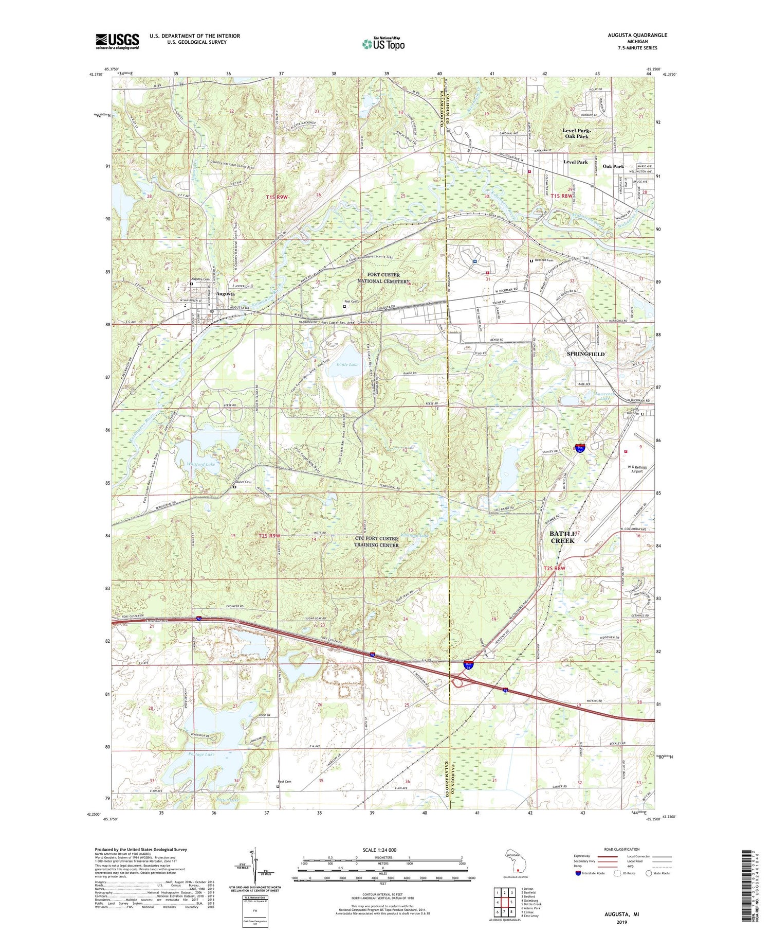 Augusta Michigan US Topo Map Image
