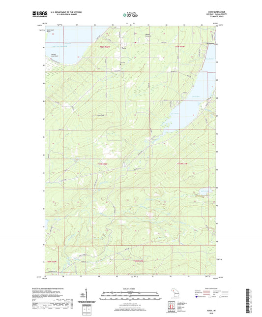 Aura Michigan US Topo Map Image