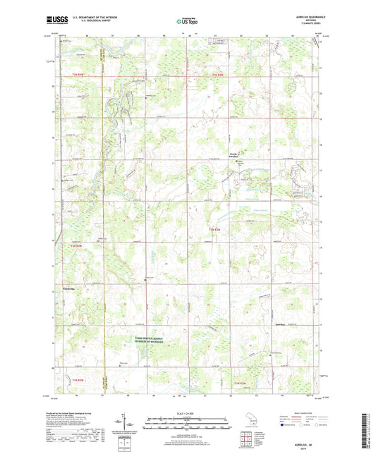Aurelius Michigan US Topo Map Image