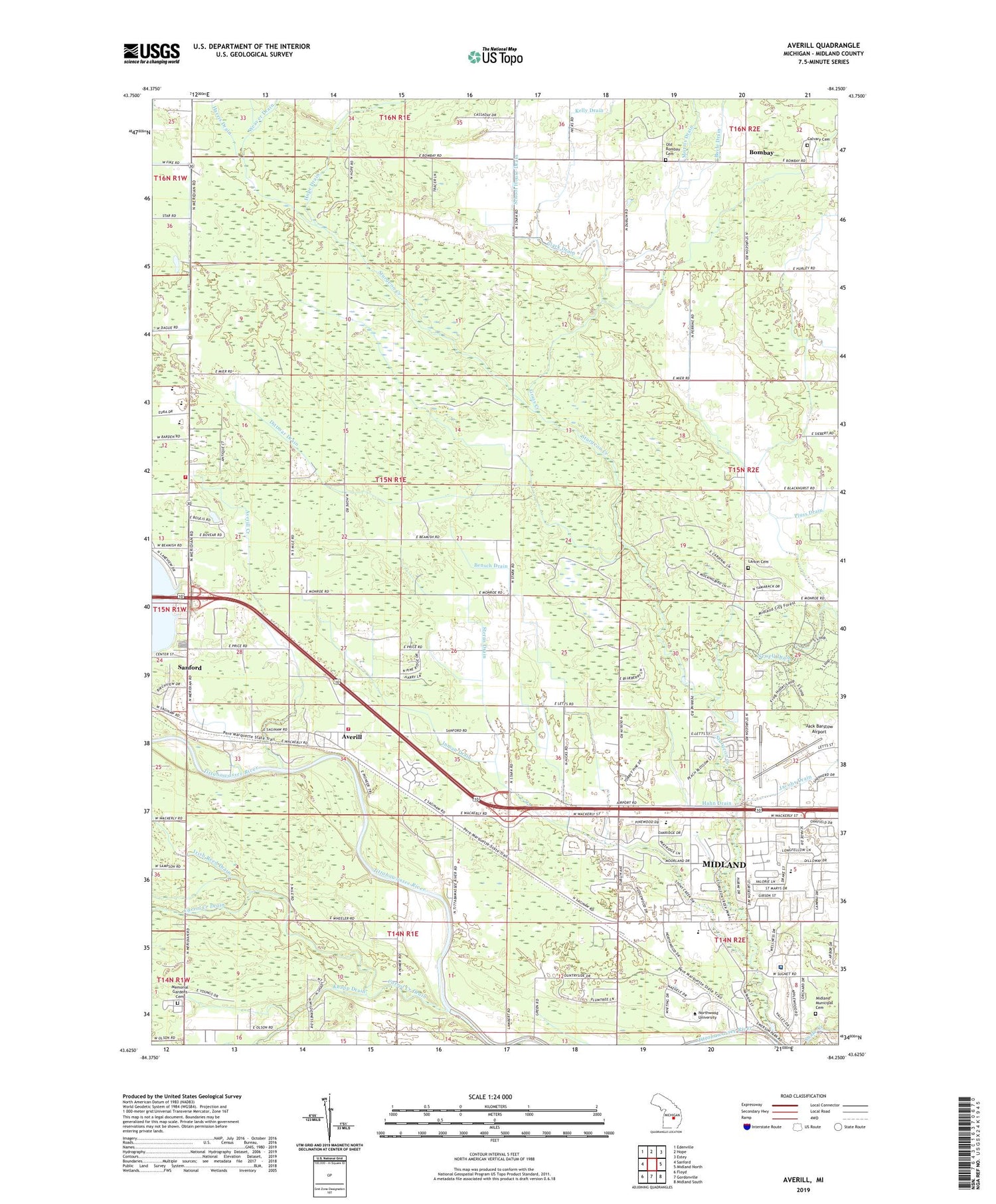 Averill Michigan US Topo Map Image