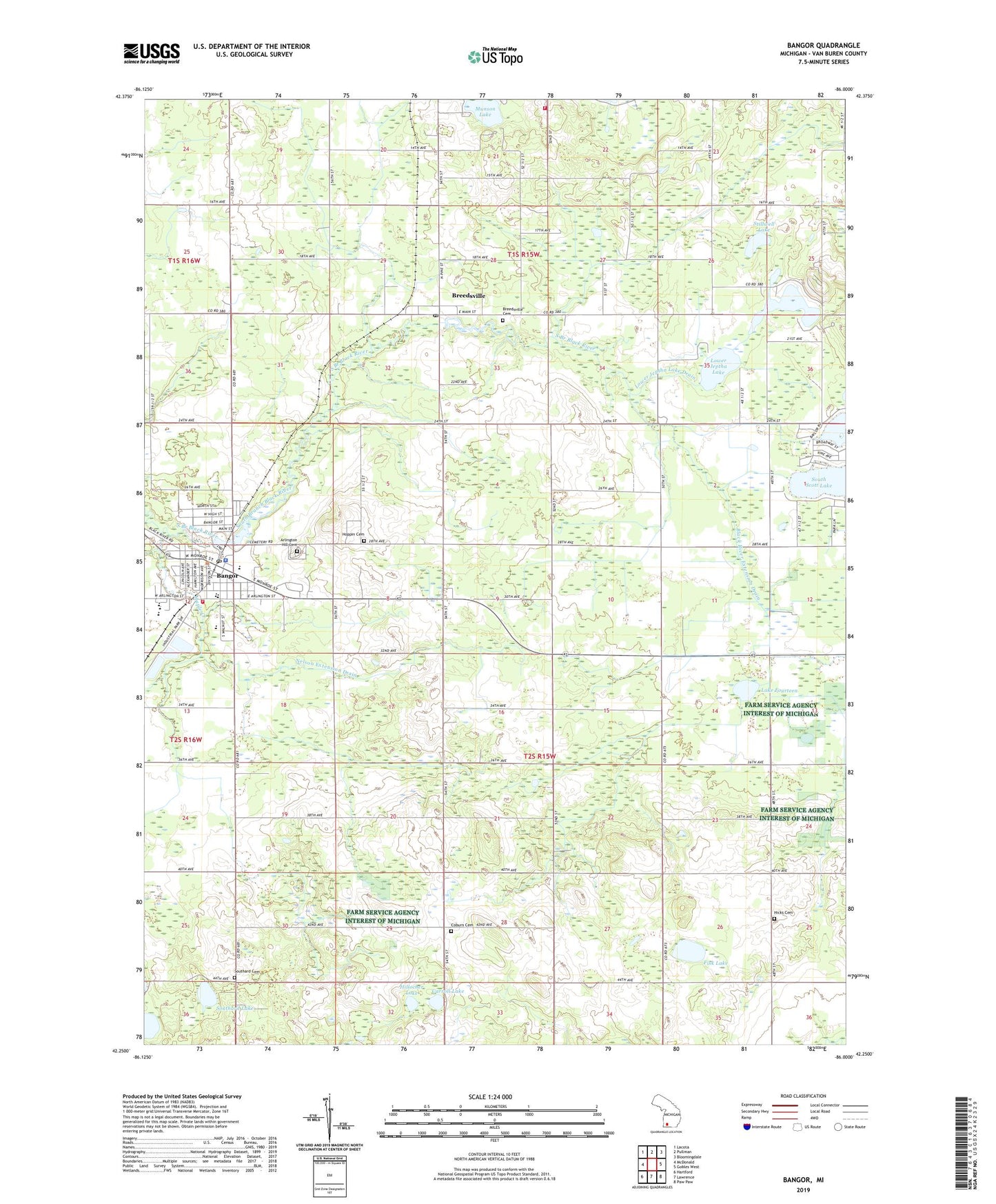 Bangor Michigan US Topo Map Image