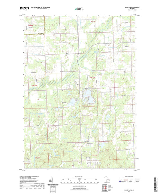Barnes Lake Michigan US Topo Map Image