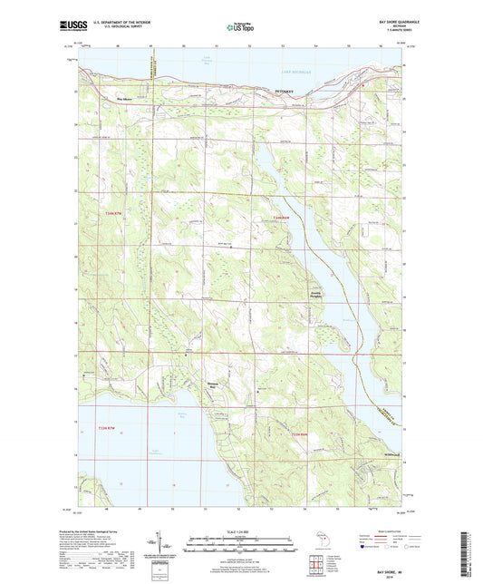 Bay Shore Michigan US Topo Map Image