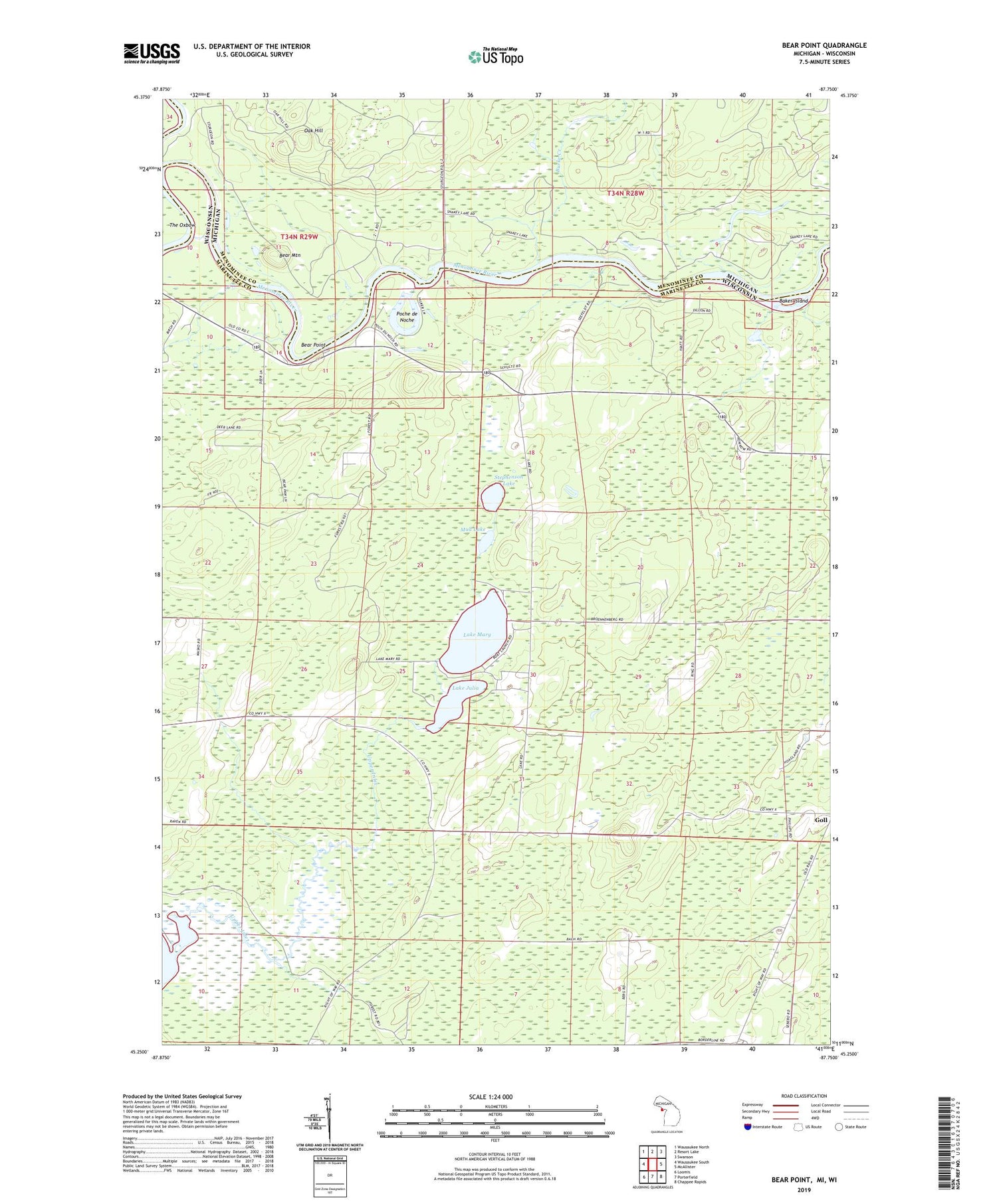 Bear Point Michigan US Topo Map Image