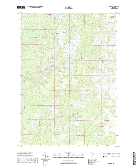 Bentley Michigan US Topo Map Image