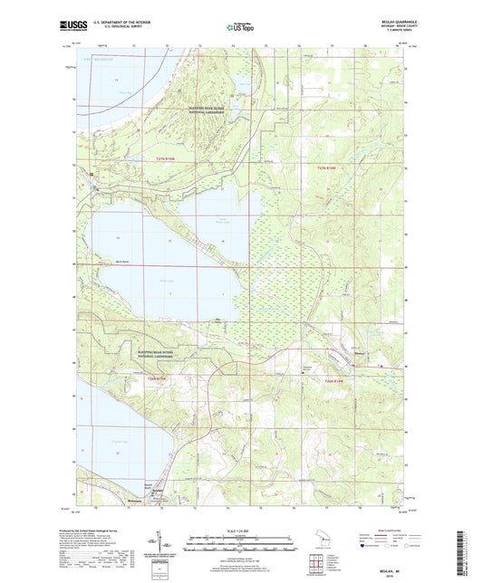 Beulah Michigan US Topo Map Image