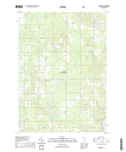 Big Prairie Michigan US Topo Map Image