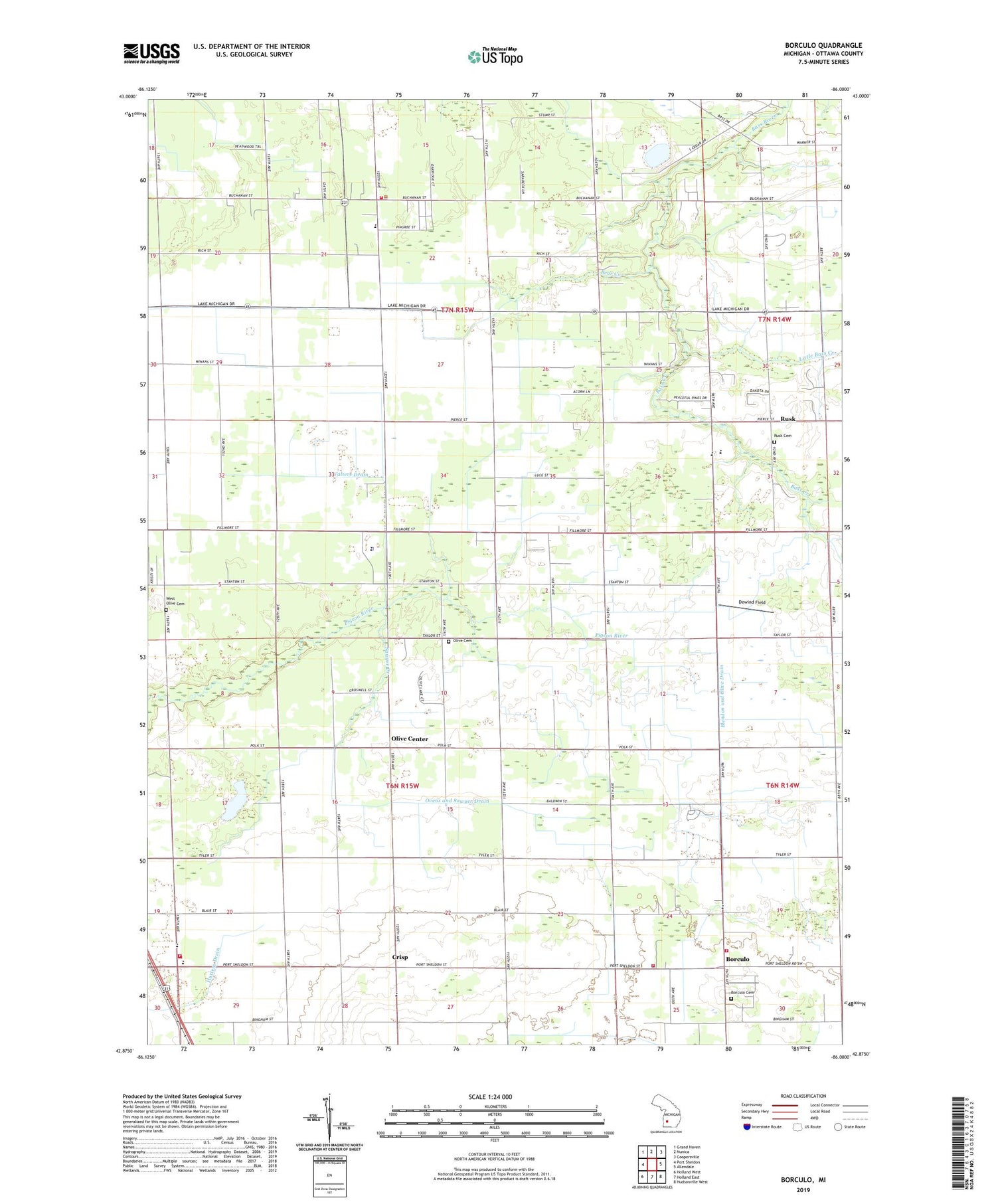 Borculo Michigan US Topo Map Image