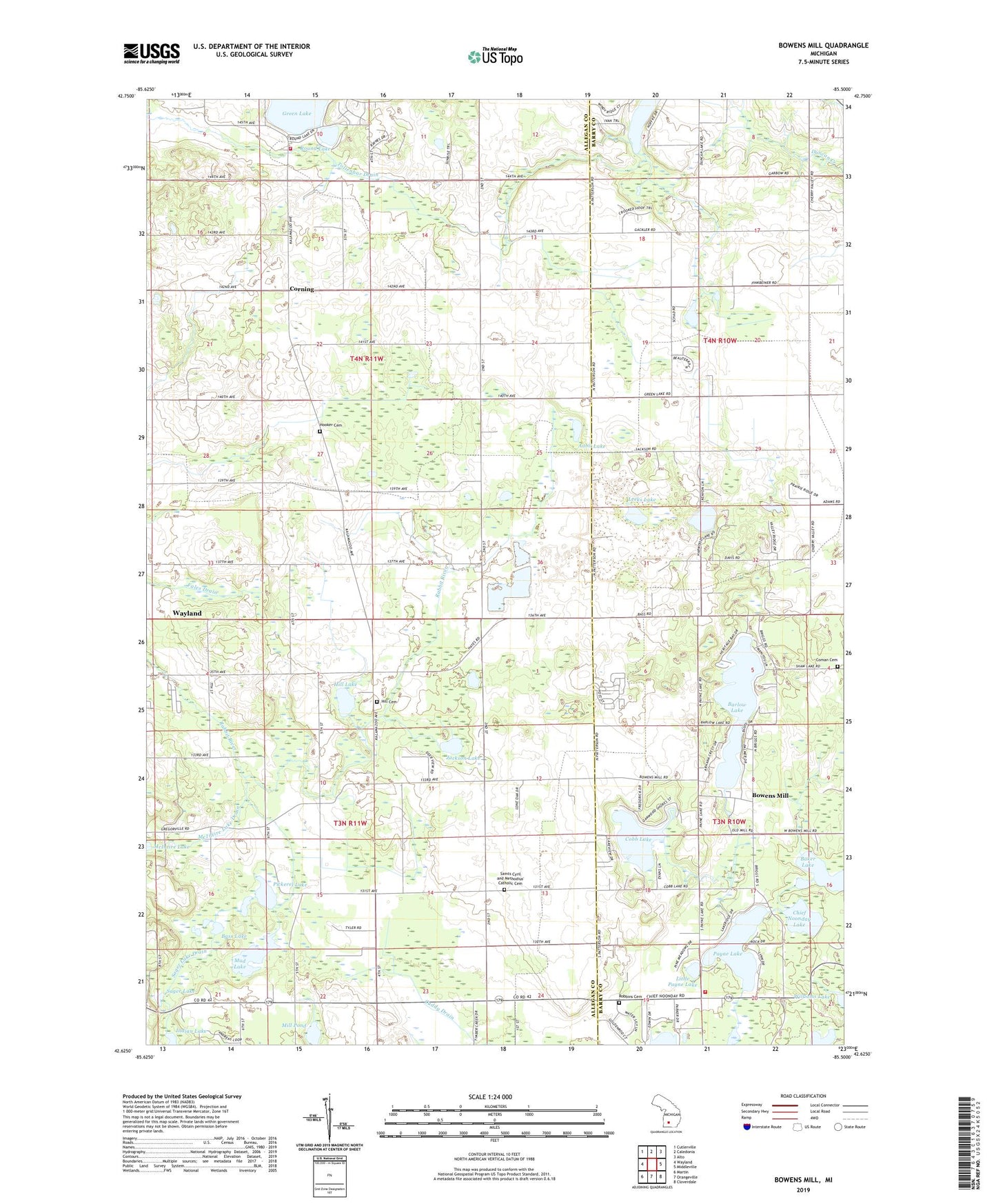 Bowens Mill Michigan US Topo Map Image