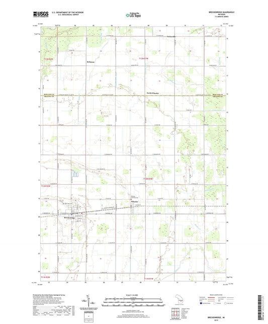 Breckenridge Michigan US Topo Map Image