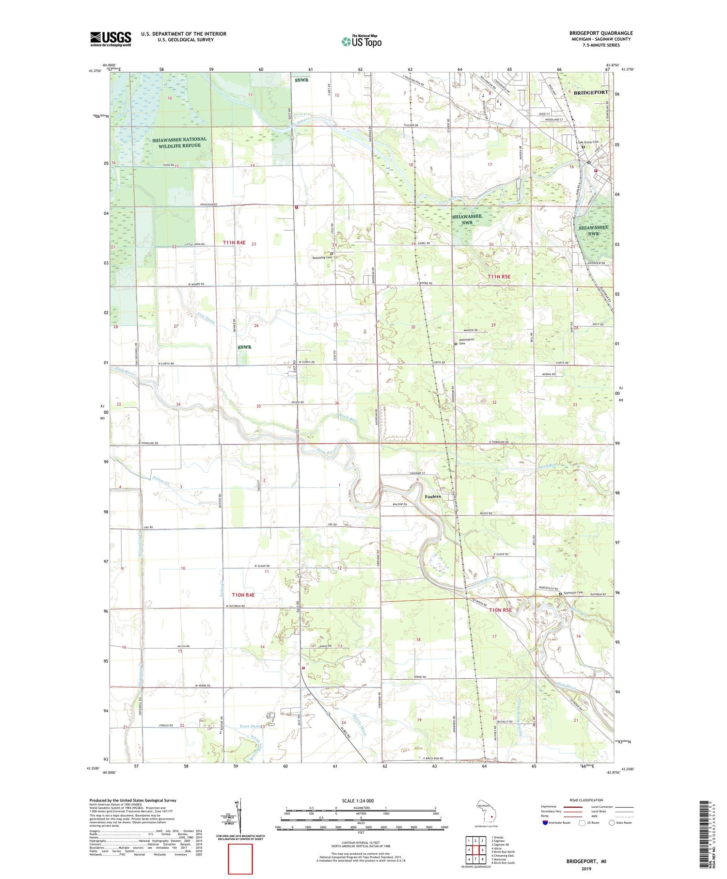 Bridgeport Michigan US Topo Map Image
