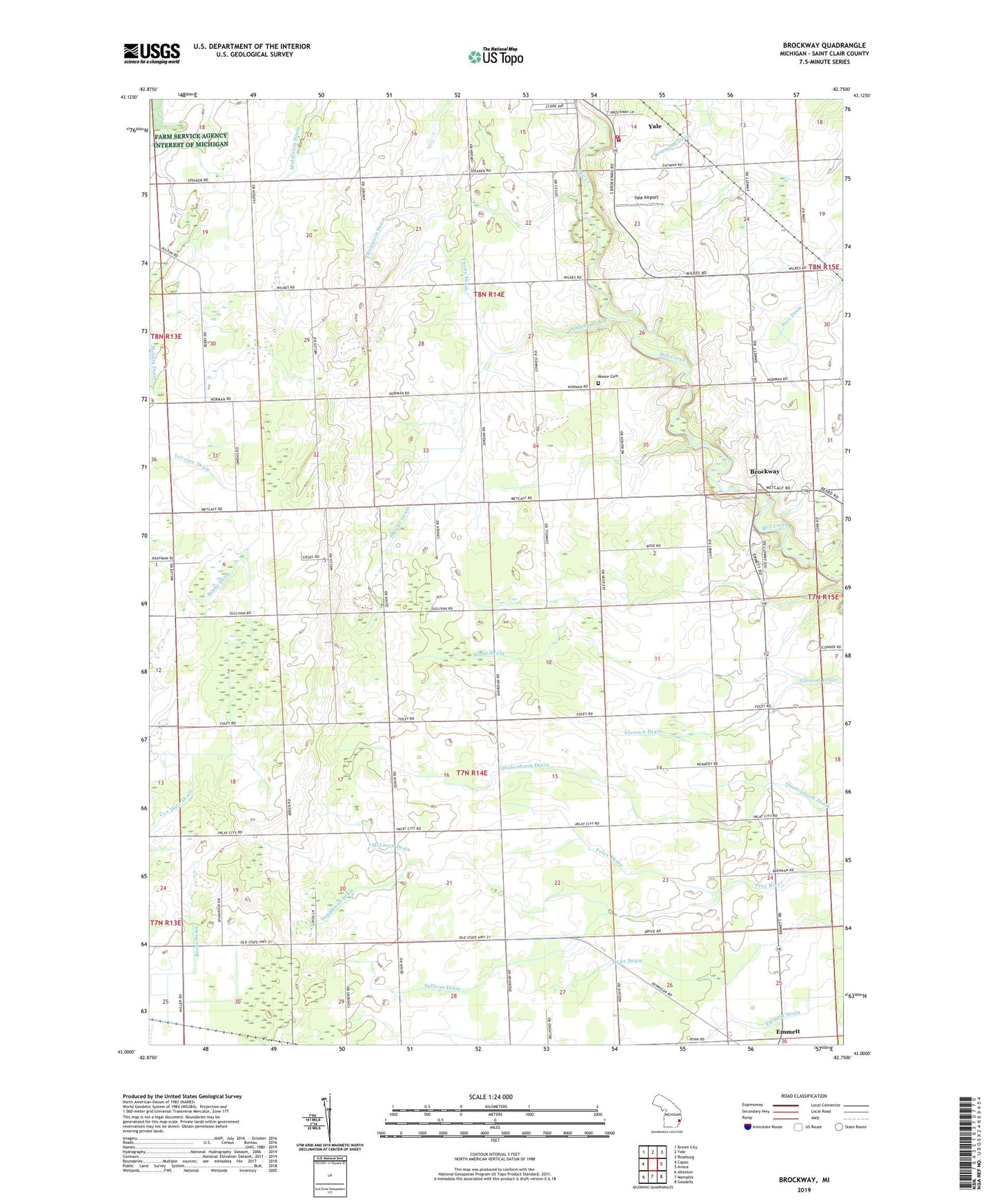 Brockway Michigan US Topo Map Image