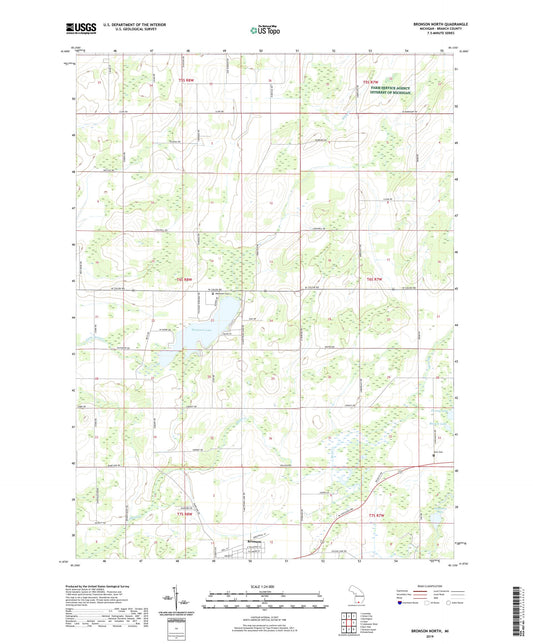 Bronson North Michigan US Topo Map Image