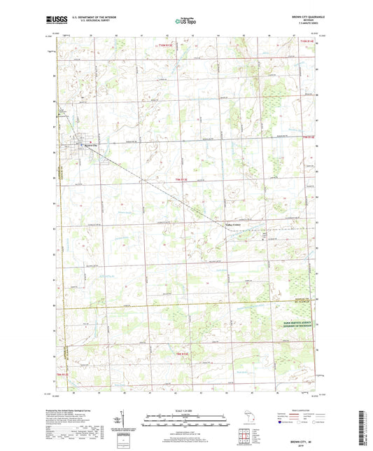 Brown City Michigan US Topo Map Image