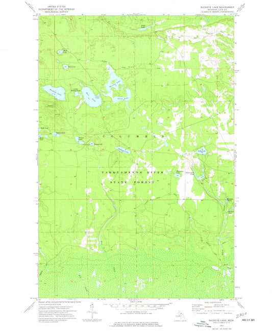 Classic USGS Buckeye Lake Michigan 7.5'x7.5' Topo Map Image
