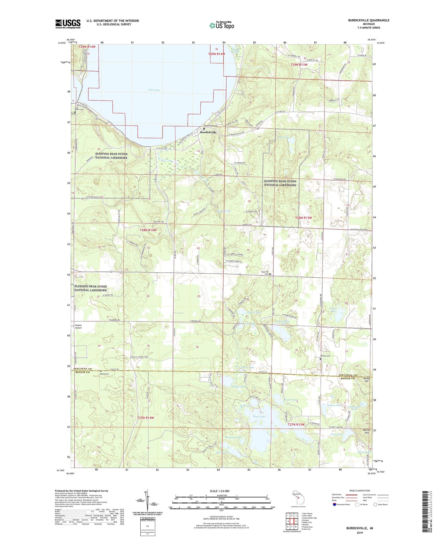 Burdickville Michigan US Topo Map Image