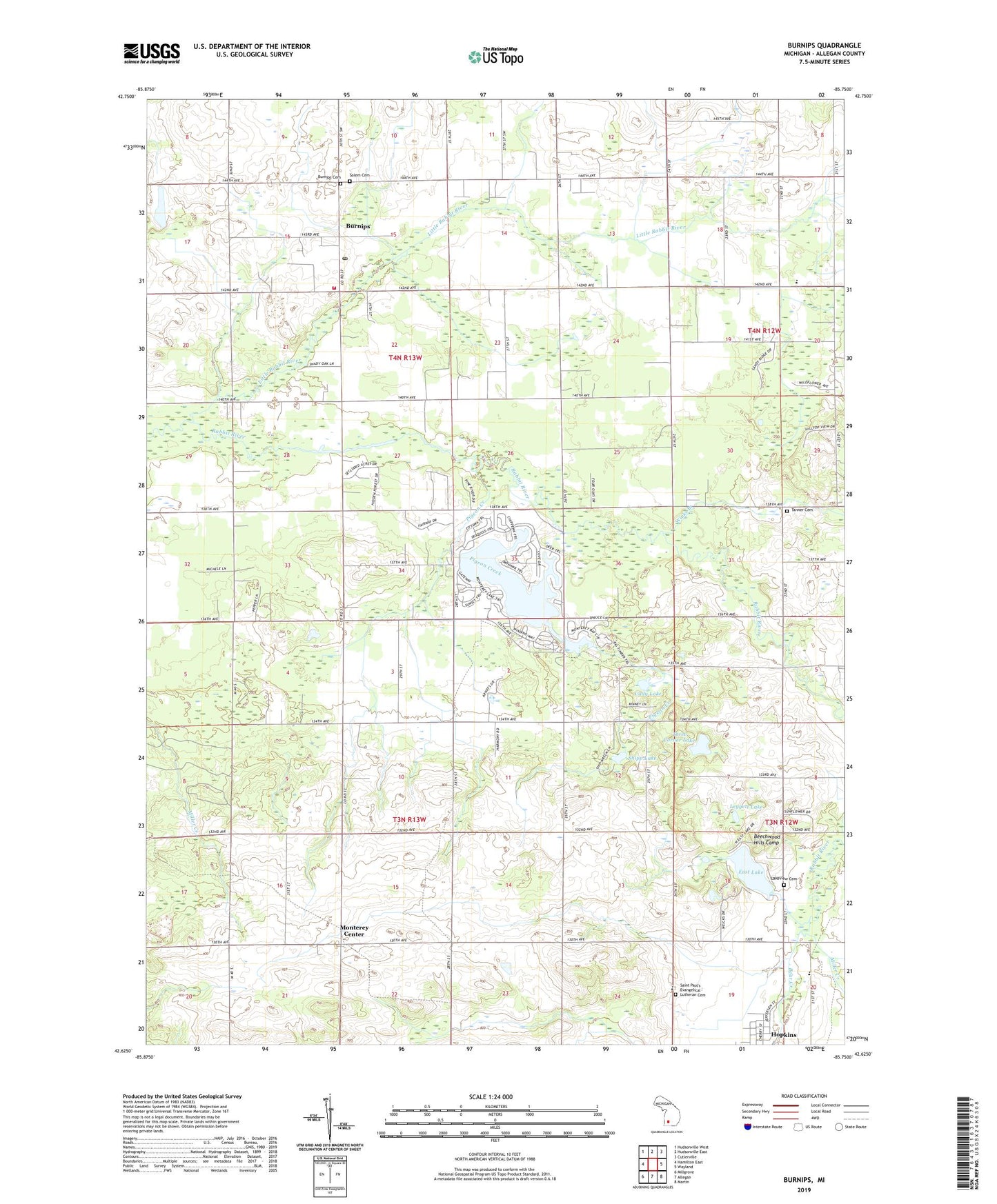 Burnips Michigan US Topo Map Image