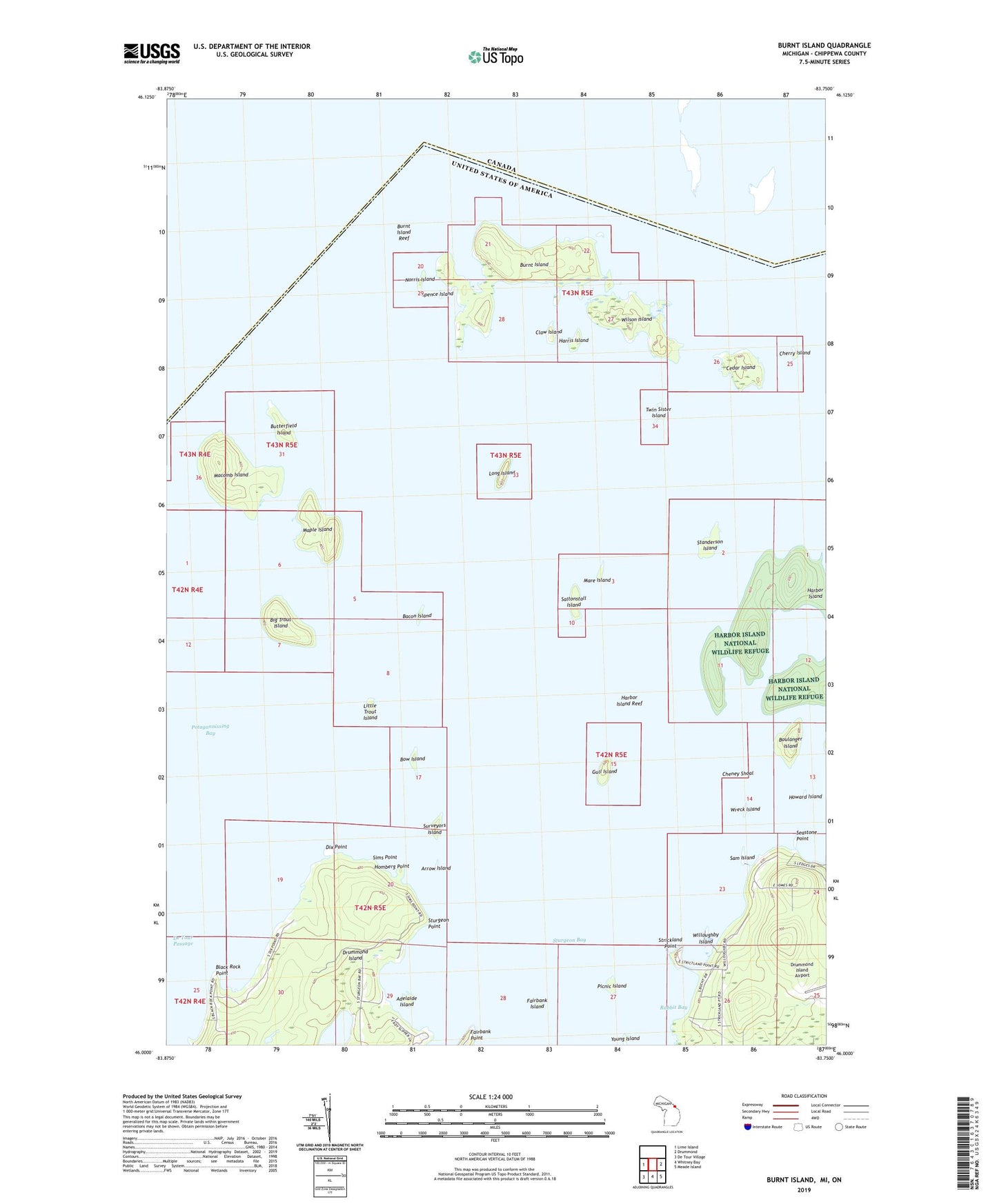 Burnt Island Michigan US Topo Map Image