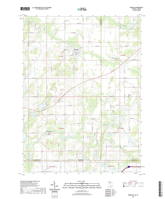 Burr Oak Michigan US Topo Map Image