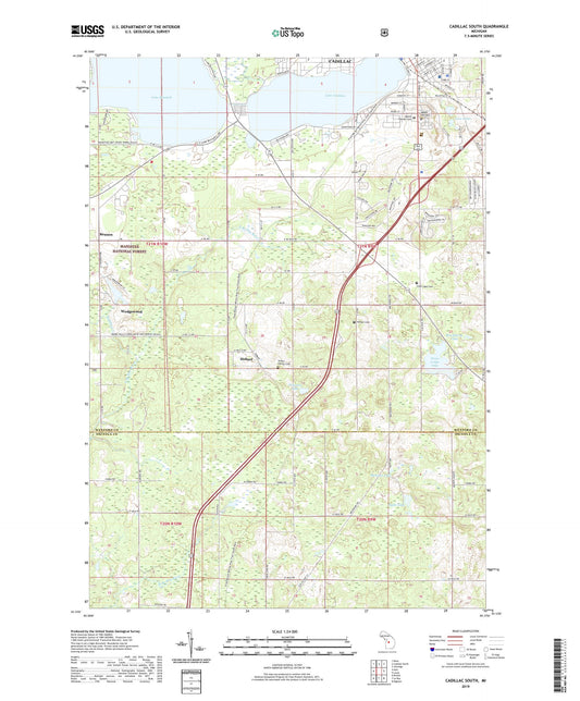 Cadillac South Michigan US Topo Map Image