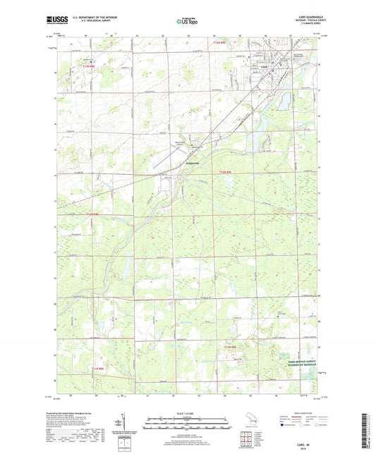 Caro Michigan US Topo Map Image