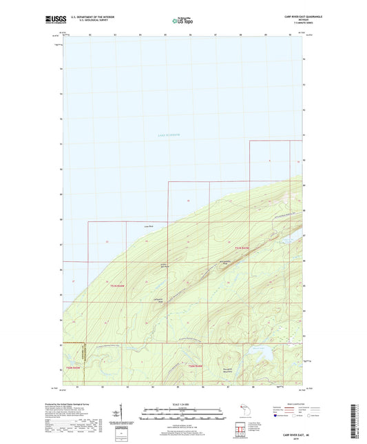 Carp River East Michigan US Topo Map Image