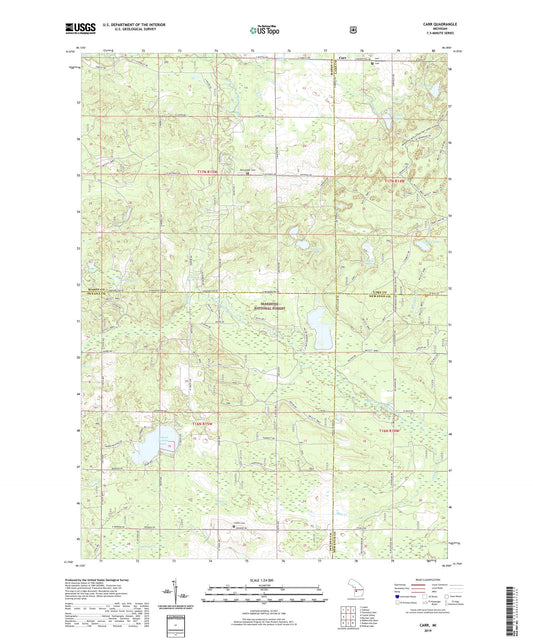 Carr Michigan US Topo Map Image