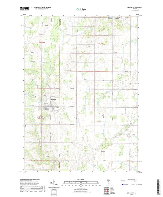 Carson City Michigan US Topo Map Image