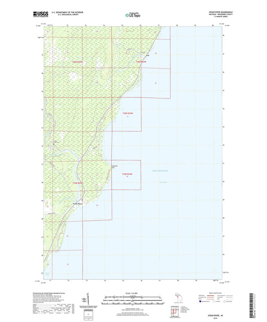 Cedar River Michigan US Topo Map Image