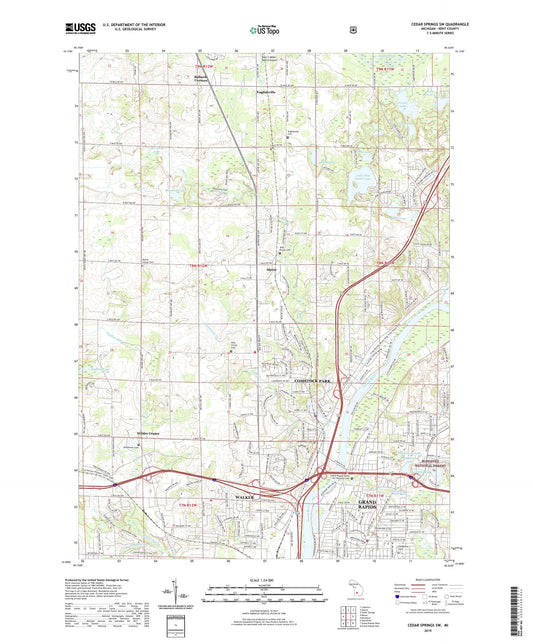 Cedar Springs SW Michigan US Topo Map Image