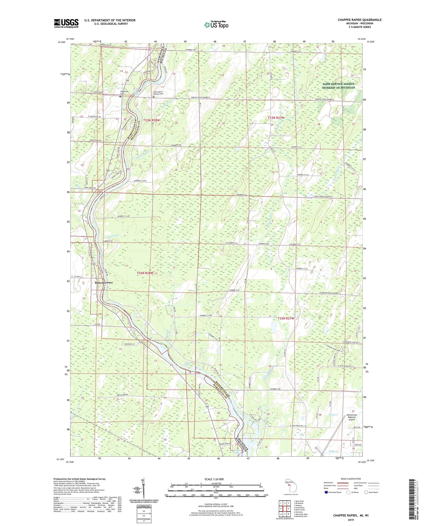 Chappee Rapids Michigan US Topo Map Image