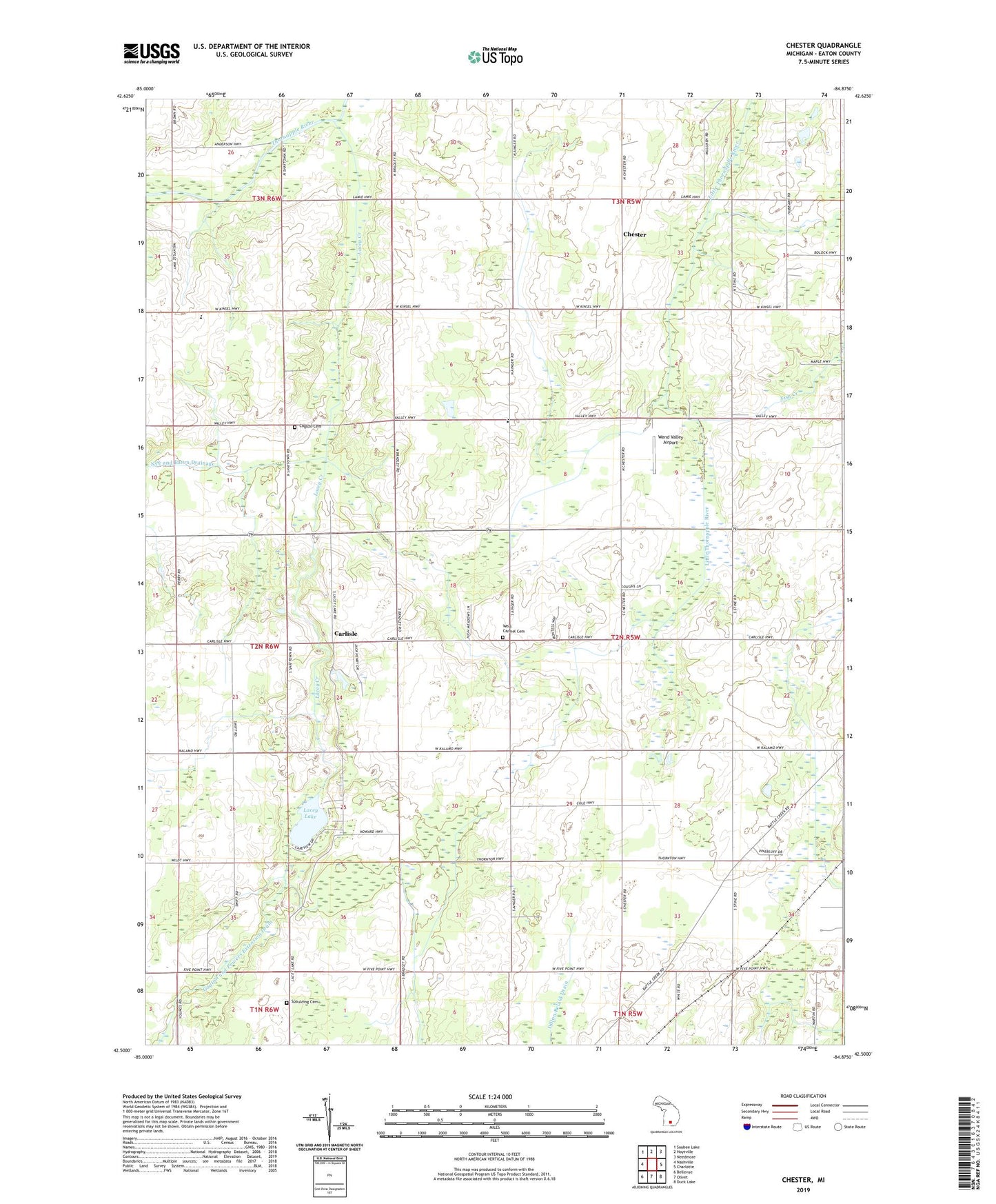 Chester Michigan US Topo Map Image