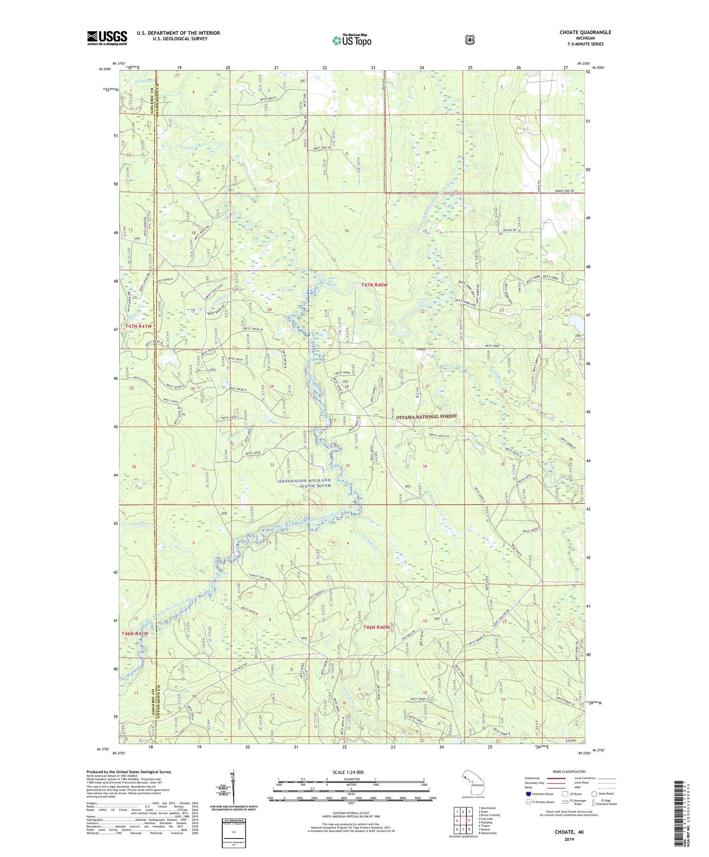 Choate Michigan US Topo Map Image