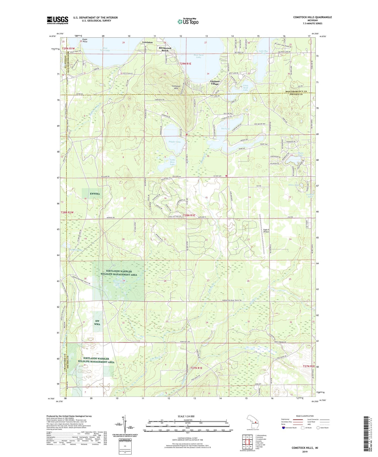 Comstock Hills Michigan US Topo Map Image