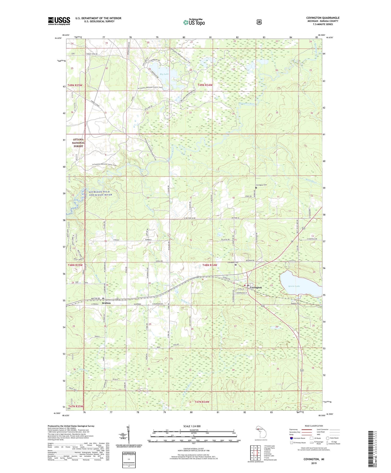 Covington Michigan US Topo Map Image