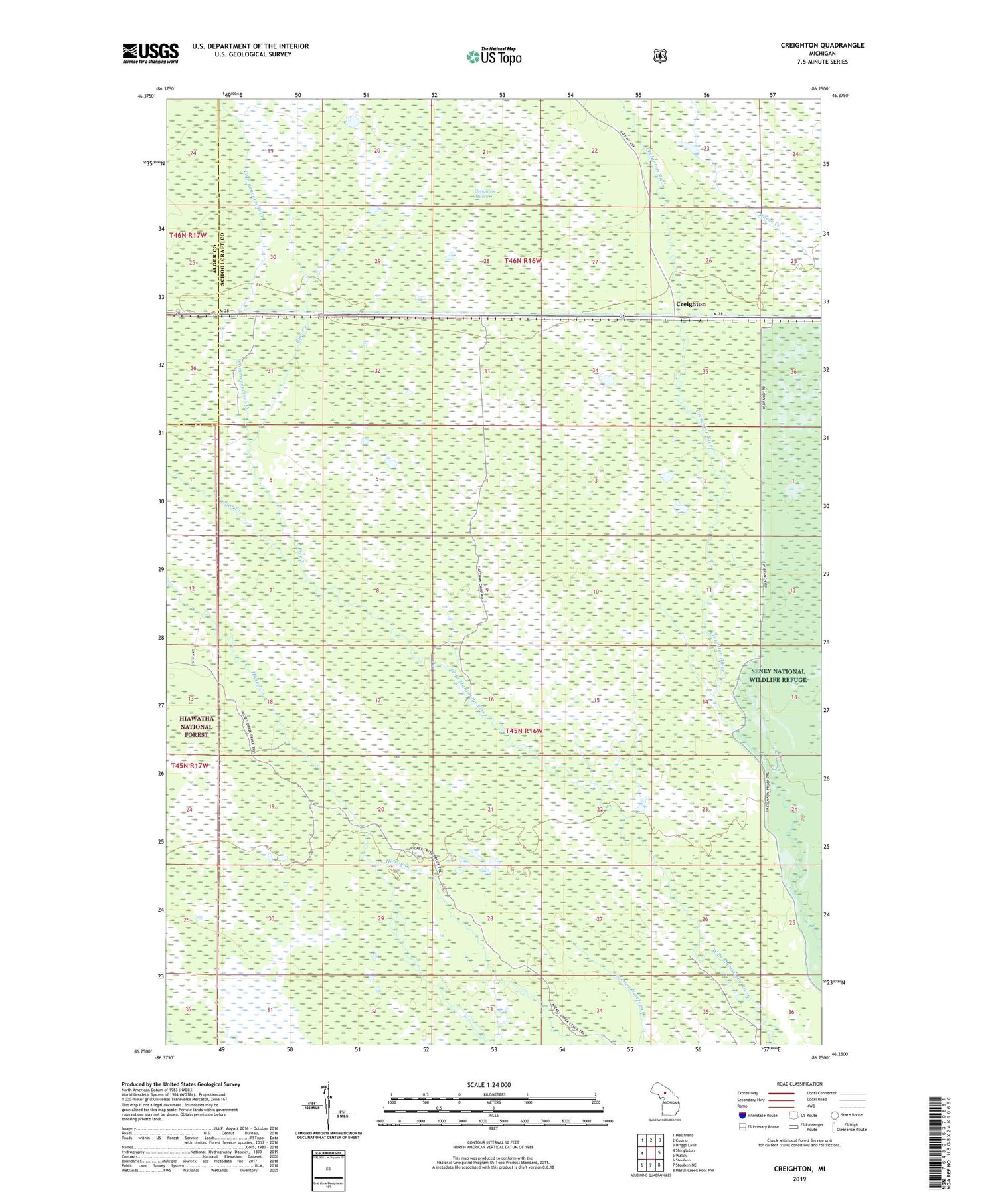 Creighton Michigan US Topo Map Image