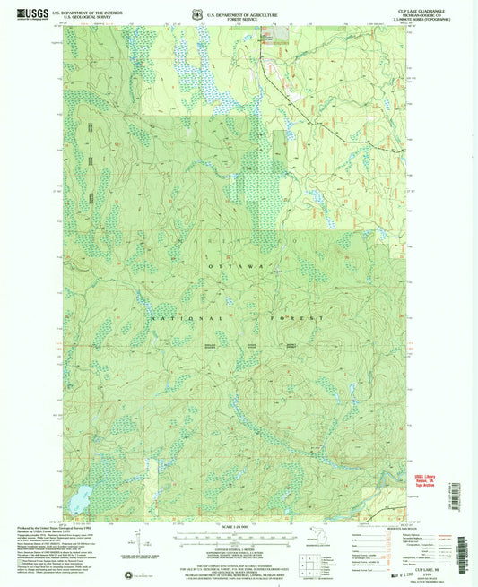 Classic USGS Cup Lake Michigan 7.5'x7.5' Topo Map Image