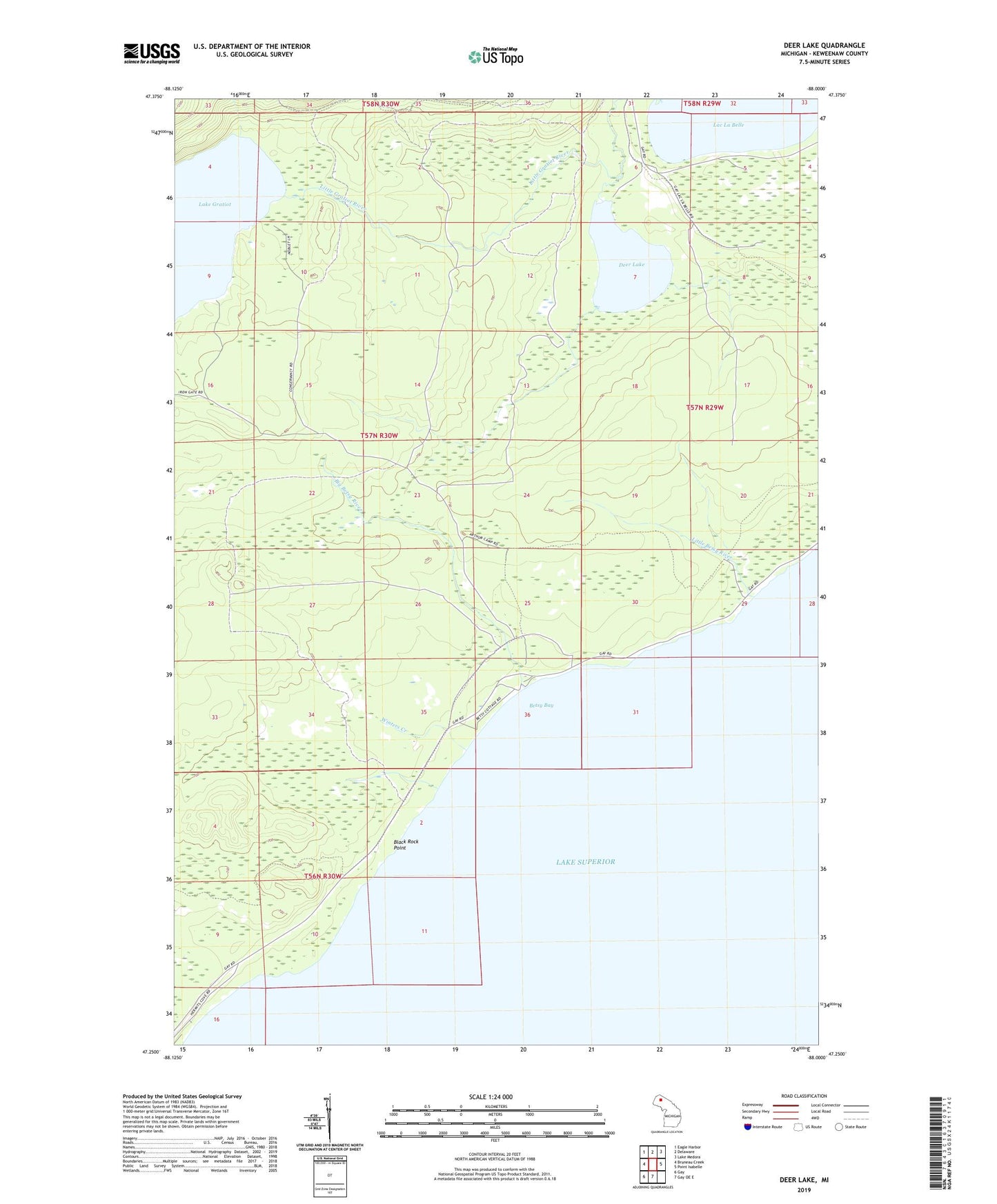 Deer Lake Michigan US Topo Map Image