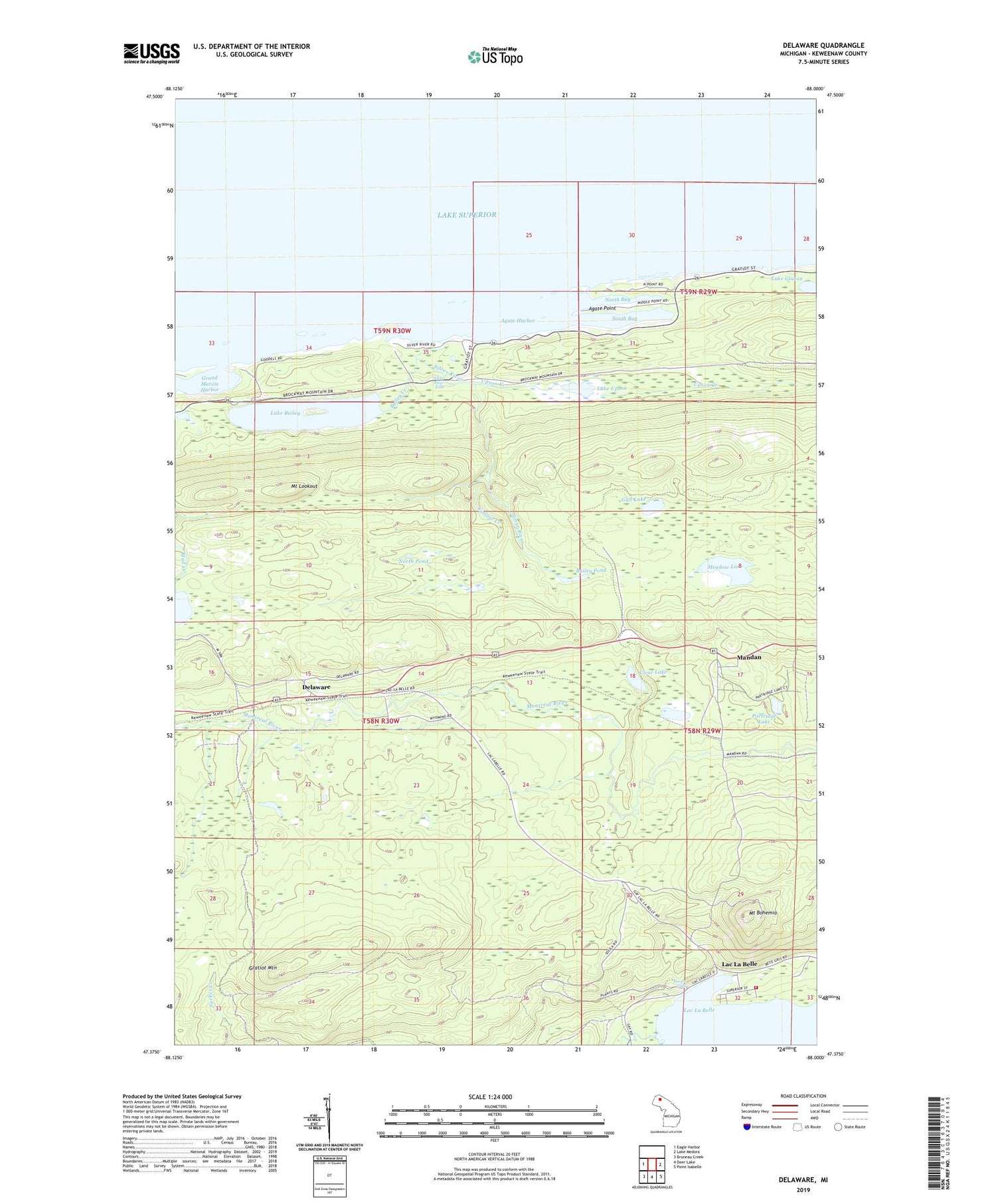 Delaware Michigan US Topo Map Image