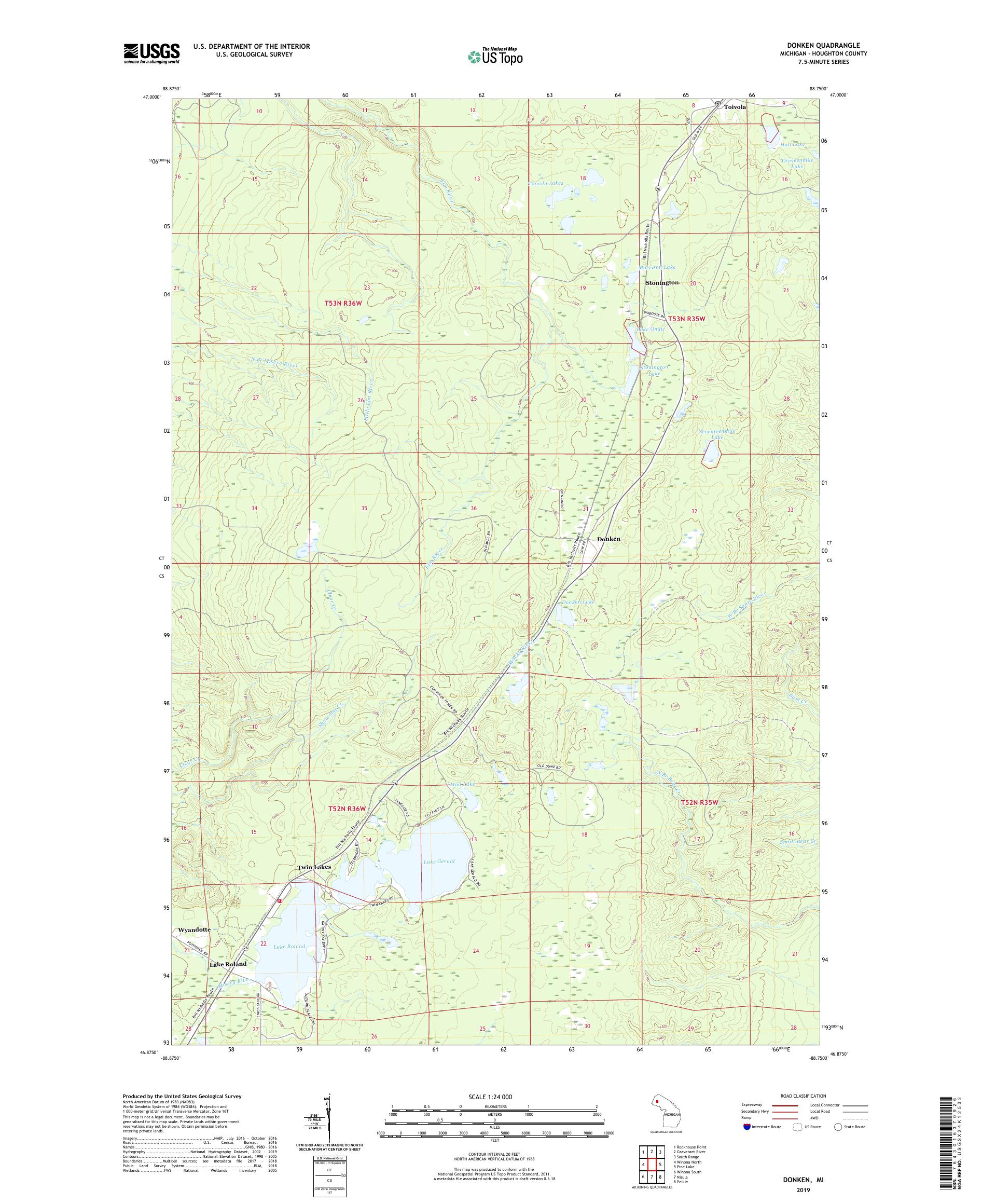 Donken Michigan US Topo Map – MyTopo Map Store