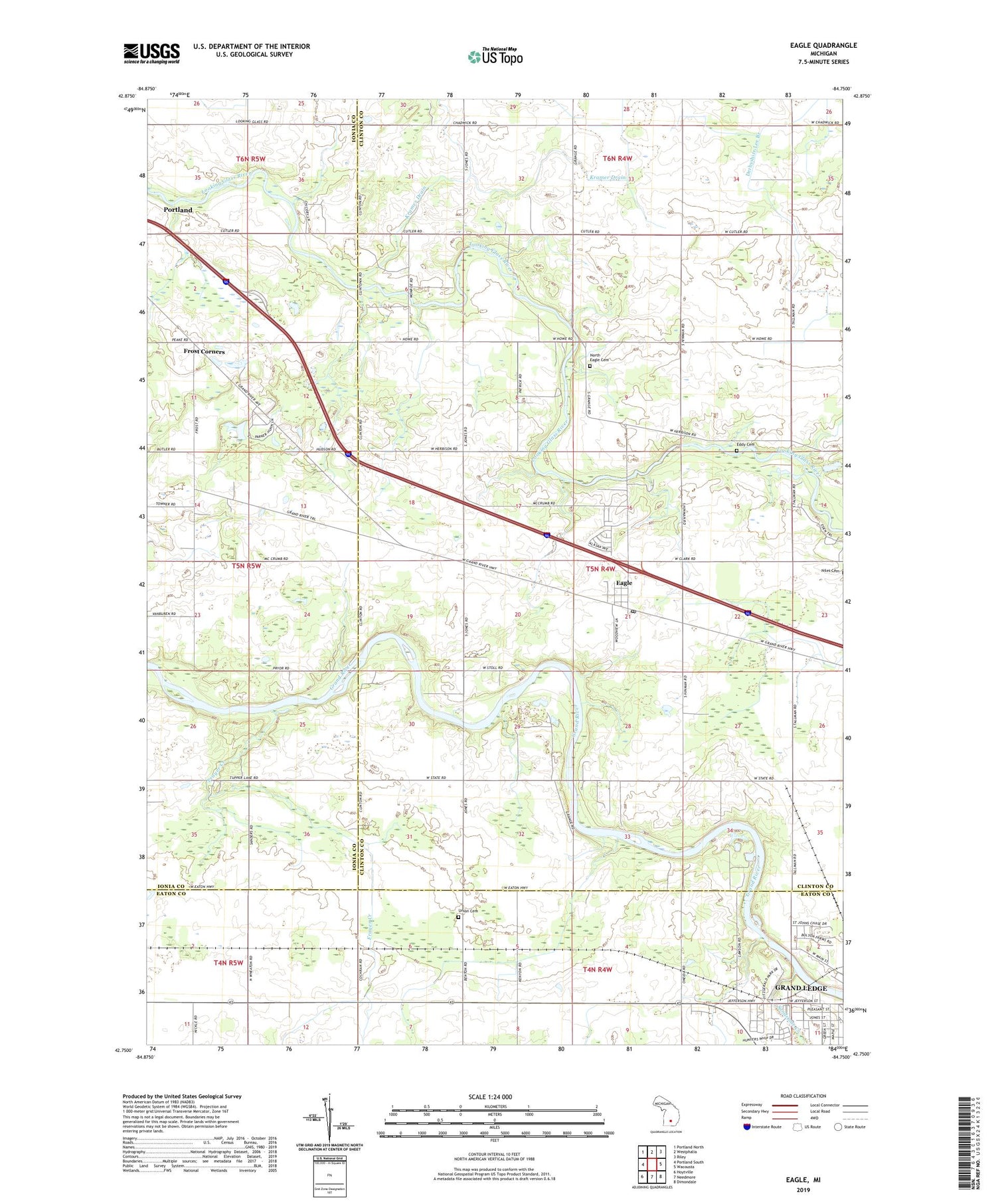 Eagle Michigan US Topo Map Image