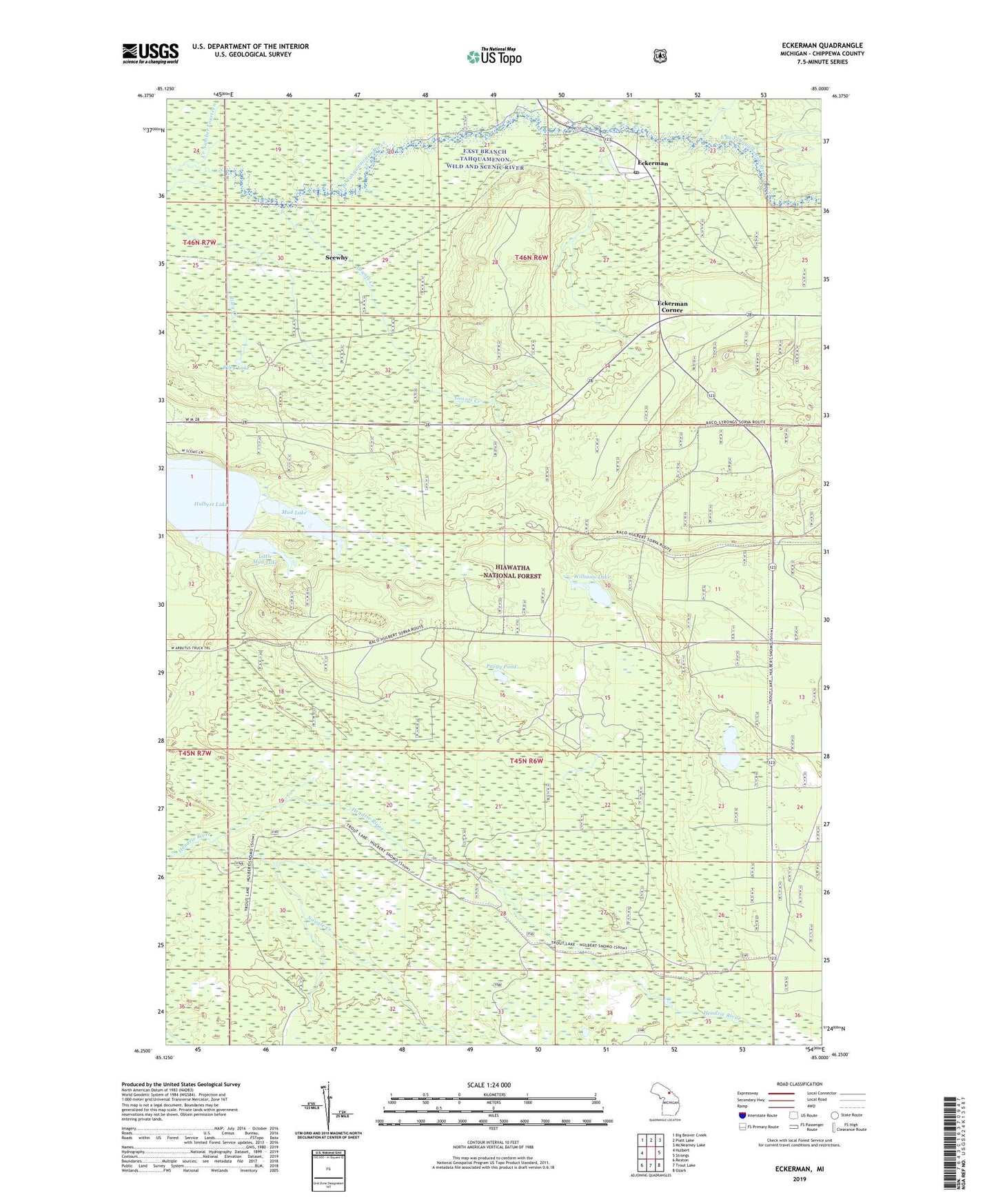 Eckerman Michigan US Topo Map Image