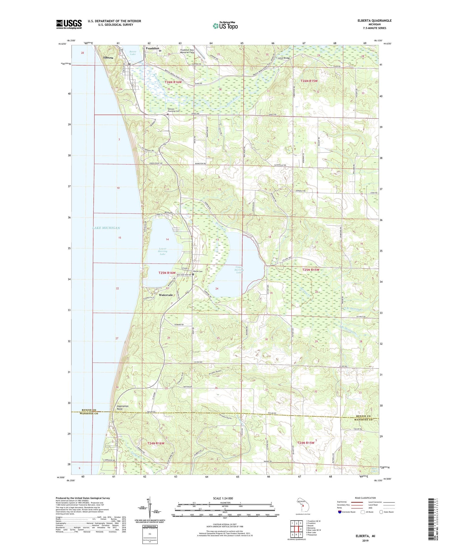 Elberta Michigan US Topo Map Image