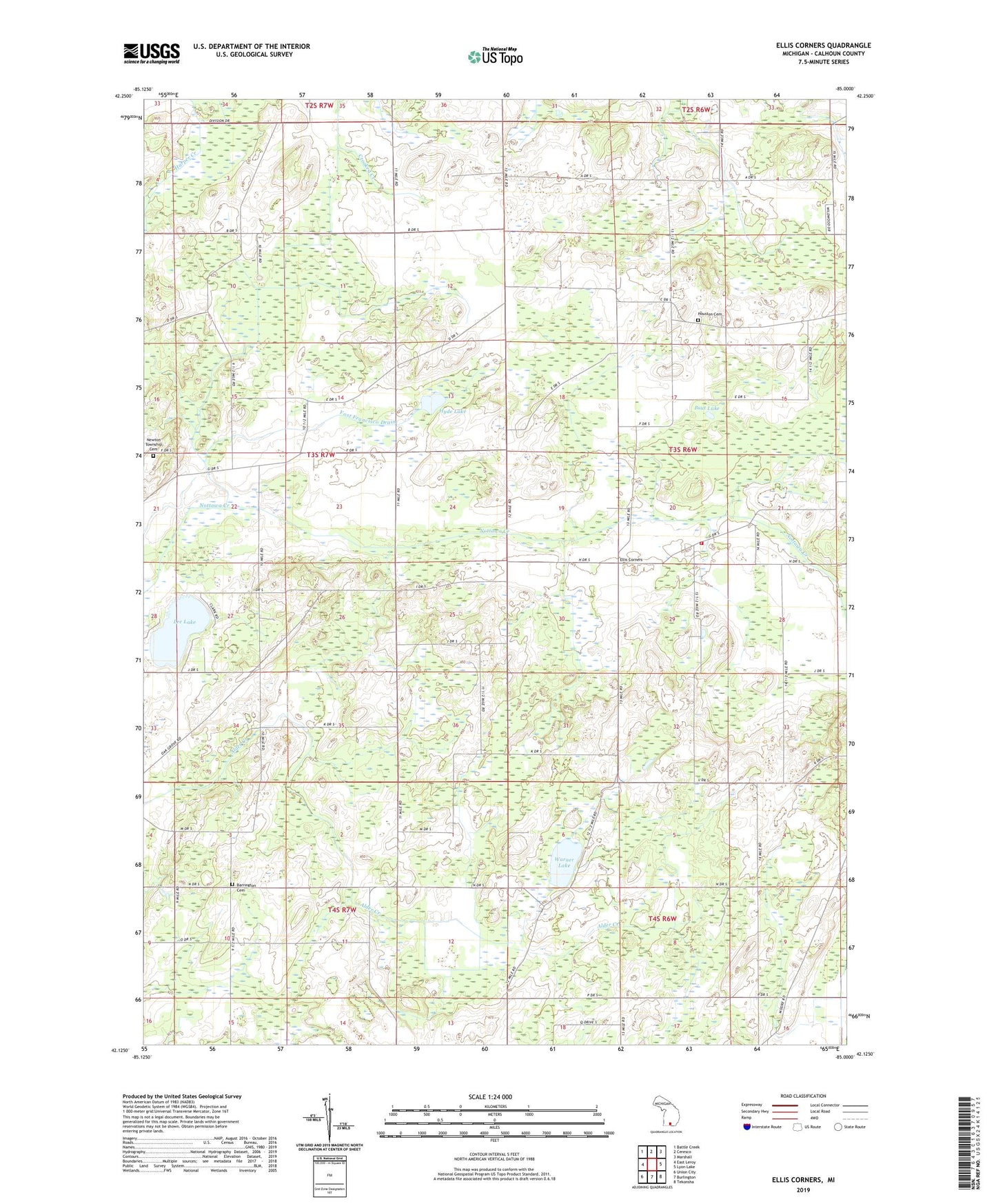 Ellis Corners Michigan US Topo Map Image