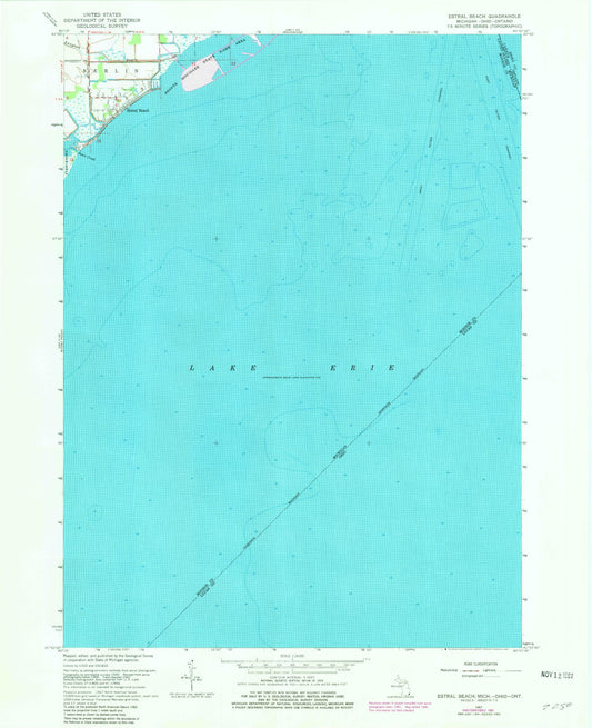 Classic USGS Estral Beach Michigan 7.5'x7.5' Topo Map Image